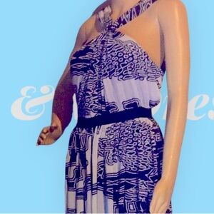 Ark & Co B & W Maxi dress twisted back V Neck S